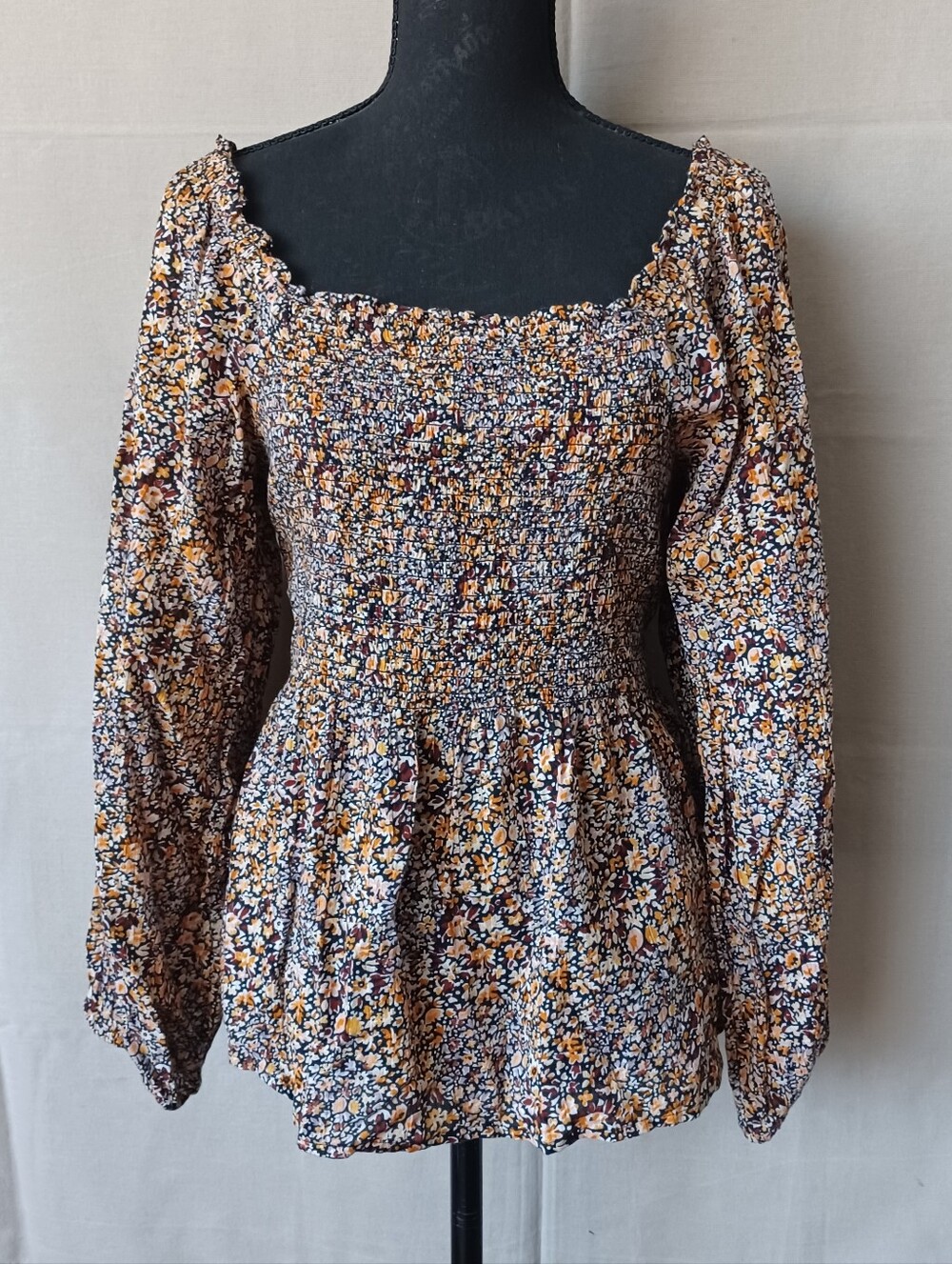 Madewell Smocked Floral Top